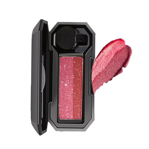 Portable Dual Color Eyeshadow Palette,Glitzer Lidschatten Palette, Hochpigmentierter Puderlidschatten, Wasserfest & Langanhaltend FüR Augen Makeup (F) von Auriskin