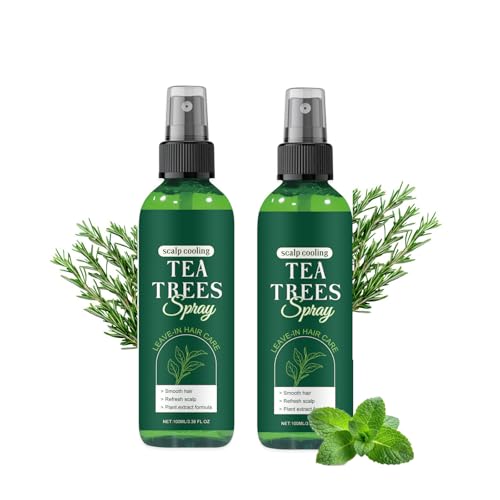 Tea Tree Oil Leave In Conditioner Spray, Tea Tree Sprayspülung, Natürliche & Erfrischende Formel für Haar & Kopfhaut, Feuchtigkeitsspendendes Haar, Frizz-Kontrolle (2) von Auriskin