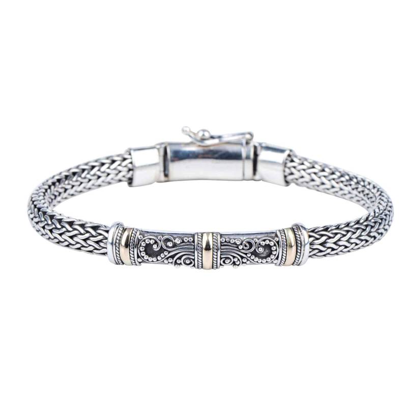 Frauen Bali Armband Byzantinerkette | Armreif Mit 18 K Gold Und Silber Bestes Geschenk Für Sie Frauen Bali Armband Byzantinerkette | Armreif Mit 18 K Gold Und Silber Bestes Geschenk Für Sie von Aurolius