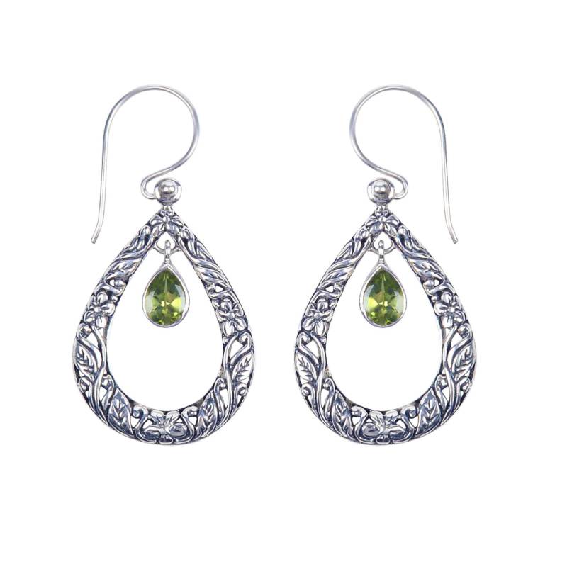 Peridot Loop Ohrringe, Boho Ohrring, Geschenke Für Frauen, August Birthstone von Aurolius