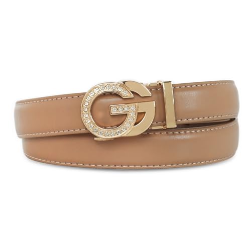 Aurolran Damen Ledergürtel mit Schnalle - Ideal für Kleider, Jeans und Mäntel, Aew-Rosa-Gold-Diamant, 28-31 (Pant 6-10) von Aurolran