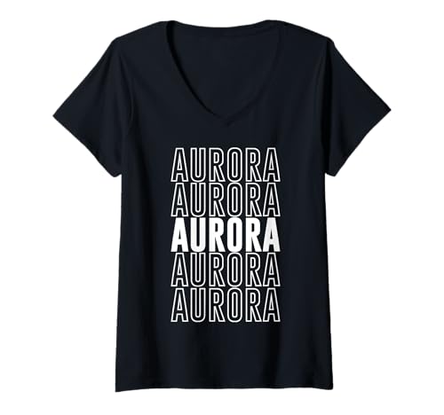 Damen Aurora T-Shirt mit V-Ausschnitt von Aurora Apparel