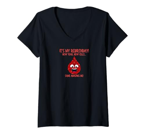 Damen Knochenmarktransplantation Rebirthday Cancer Survivor Tops Gear T-Shirt mit V-Ausschnitt von Aurora Design - It's My Rebirthday