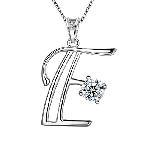 Aurora Tears 925 Sterling Silber Buchstabe E Halsketten Zirkonia Alphabet Initial E Anhänger Schmuck Geschenke für Frauen und Mädchen DP0166E von Aurora Tears