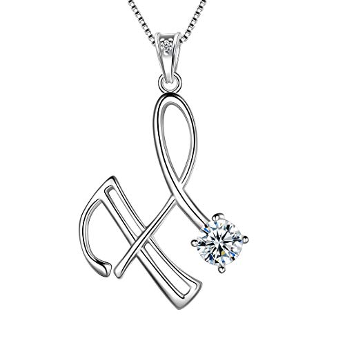 Aurora Tears 925 Sterling Silber Buchstabe H Halsketten Zirkonia Alphabet Initial H Anhänger Schmuck für Frauen und Mädchen DP0166H von Aurora Tears