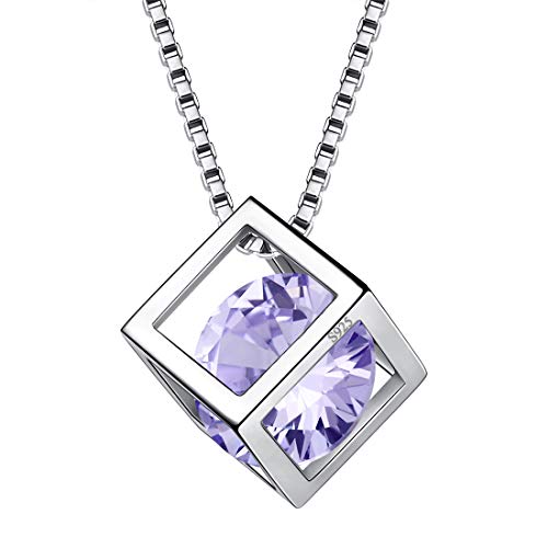 Aurora Tears Dezember Birthstone Anhänger Blue CZ Square Anhänger Halskette Geburtstagsgeschenke für Frauen und Mädchen 17.7" DP0028D Aurora Tears Dezember Birthstone Anhänger Blue CZ Square Anhänger Halskette Geburtstagsgeschenke für Frauen und Mädchen 17.7" DP0028D von Aurora Tears