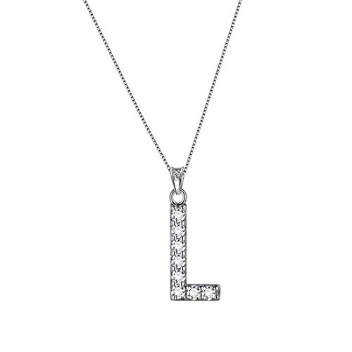 Aurora Tears Buchstabe L Halsketten 925 Sterling Silber Initiale L Alphabet Anhänger mit Zirkonia Schmuck für Frauen und Männer DP0261L von Aurora Tears