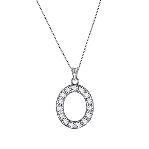 Aurora Tears Buchstabe O Halsketten 925 Sterling Silber Initiale O Alphabet Anhänger mit Zirkonia Schmuck für Frauen und Männer DP0261O von Aurora Tears