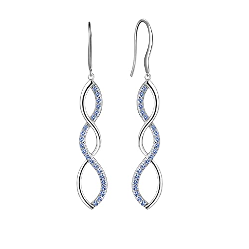 Aurora Tears Damen 925 Sterling Silber Ohringe Ohrhänger Spirale Design mit klein Lila Kristall DE0062H von Aurora Tears