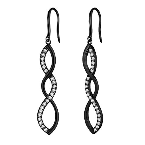 Aurora Tears Damen 925 Sterling Silber Ohringe Ohrhänger Spirale Design mit klein Kristall DE0062B von Aurora Tears