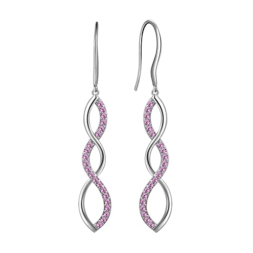 Aurora Tears Damen 925 Sterling Silber Ohringe Ohrhänger Spirale Design mit klein Lila Kristall DE0062P Aurora Tears Damen 925 Sterling Silber Ohringe Ohrhänger Spirale Design mit klein Lila Kristall DE0062P von Aurora Tears