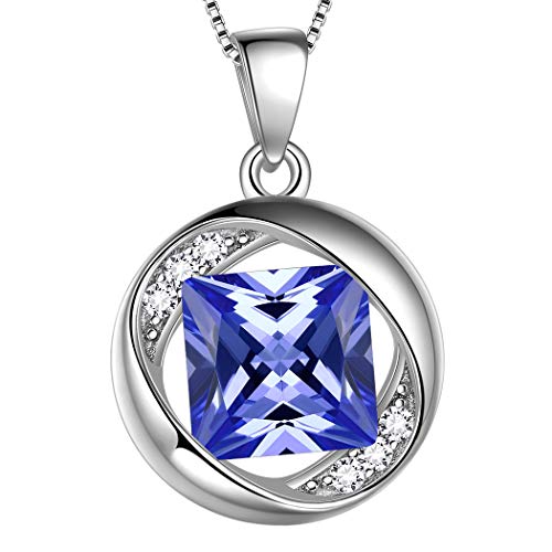 Aurora Tears December Birthstone Necklace 925 Sterling Silver Purple Turquoise Birth Stone Pendant Jewellery Gifts for Women and Girls DP0029U von Aurora Tears