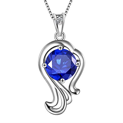 Aurora Tears Jungfrau Halskette 925 Sterling Silber 12 Sternzeichen Anhänger Sternbild September Birthstone Halskette CZ Horoskop Schmuck Geschenk für Frauen und Mädchen DP0134C von Aurora Tears