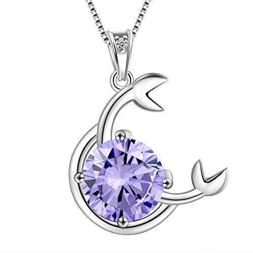 Aurora Tears Krebs Halskette 925 Sterling Silber 12 Sternzeichen Anhänger Konstellation Juni Birthstone Halskette CZ Horoskop Schmuck Geschenk für Frauen und Mädchen DP0134X von Aurora Tears