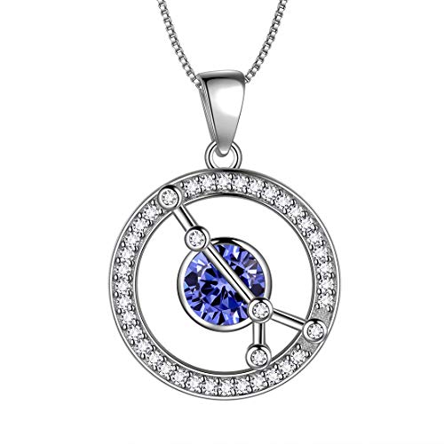 Aurora Tears Krebs Halskette 925 Sterling Silber 12 Sternzeichen Runde Anhänger Sternbild Juni Birthstone Halskette CZ Horoskop Schmuck für Frauen und Mädchen DP0176X von Aurora Tears