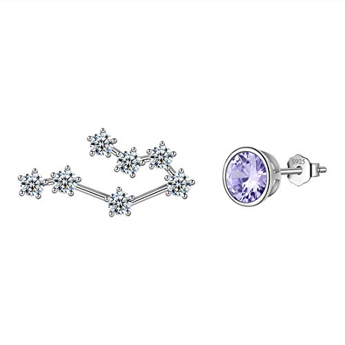 Aurora Tears Krebs Ohrstecker 925 Sterling Silber 12 Sternzeichen Sternzeichen Ohrstecker June Birthstone Ohrring CZ Horoskop Schmuck Geschenk für Frauen und Mädchen DE0225X-U von Aurora Tears