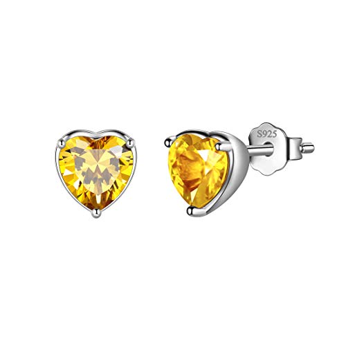 Aurora Tears November Birthstone Stud Earrings Love Heart 925 Sterling Sliver Heart-shaped Birthstone Earring Birth Stone Jewelry Gifts for Women and Men DE0228N von Aurora Tears