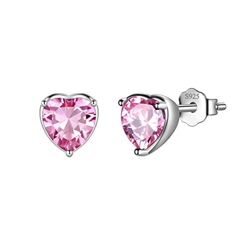 Aurora Tears October Birthstone Stud Earrings Love Heart 925 Sterling Sliver Heart-shaped Birthstone Earring Birth Stone Jewelry Gifts for Women and Men DE0228O von Aurora Tears