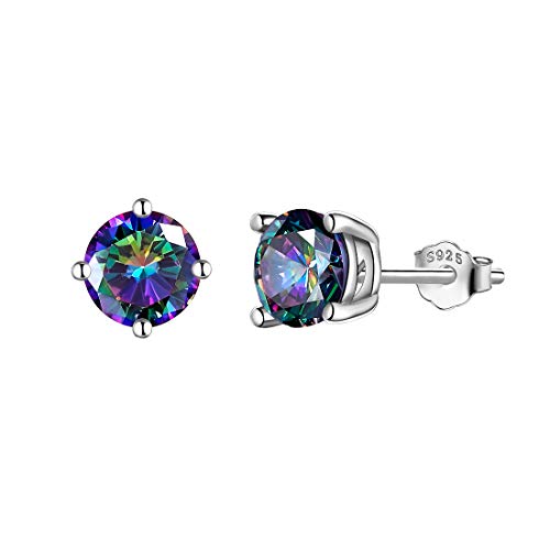 Aurora Tears Ohrringe 925 Sterling Silber Mystic Rainbow Topaz Ohrstecker CZ Teardrop Eardrop Schmuck Geschenke für Männer und Frauen DE0093M von Aurora Tears