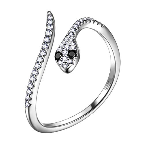 Aurora Tears Schlangenringe 925 Sterling Silber Einstellbare Tiere Ringe Marken Offener Ring für Männer Frauen DR0081W von Aurora Tears