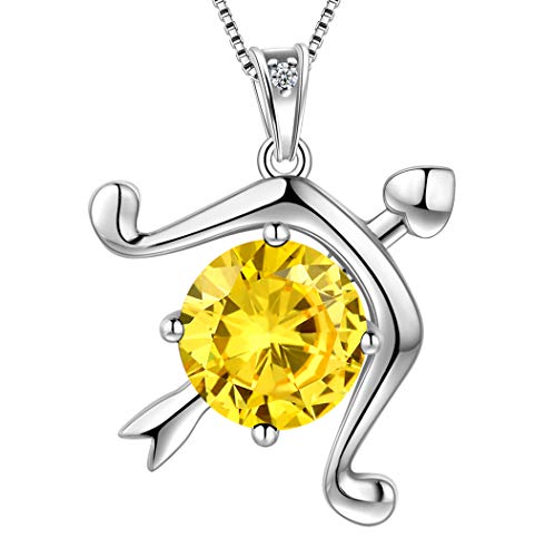 Aurora Tears Schütze Halskette 925 Sterling Silber 12 Sternzeichen Anhänger Konstellation November Birthstone Halskette CZ Horoskop Schmuck Geschenk für Frauen und Mädchen DP0134S von Aurora Tears