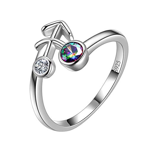 Aurora Tears Schütze Ring Zodiac verstellbare Ringe 925 Sterling Splitter Mystic Rainbow Topaz Konstellation offener Ring Horoskop Schmuck Geschenk für Frauen und Mädchen DR0087S von Aurora Tears