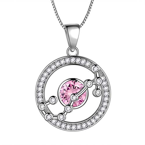 Aurora Tears Skorpion Halskette 925 Sterling Silber 12 Sternzeichen Runde Anhänger Sternbild Zeichen Oktober Birthstone Halskette CZ Horoskop Schmuck für Frauen und Mädchen DP0176O von Aurora Tears
