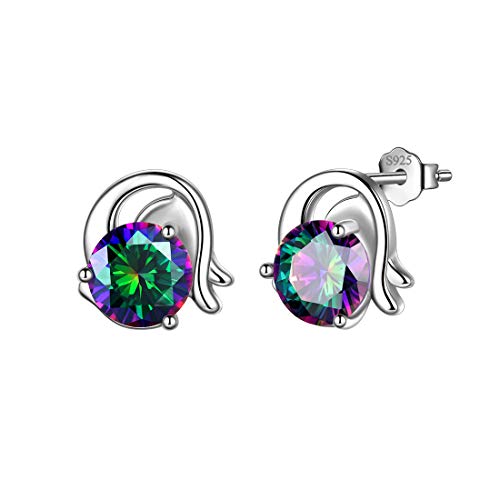 Aurora Tears Steinbock Ohrstecker 925 Sterling Silber 12 Sternzeichen Sternbild Horoskop mit mystischen Regenbogen Topas Schmuck Geschenk für Frauen und Mädchen DE0245M von Aurora Tears