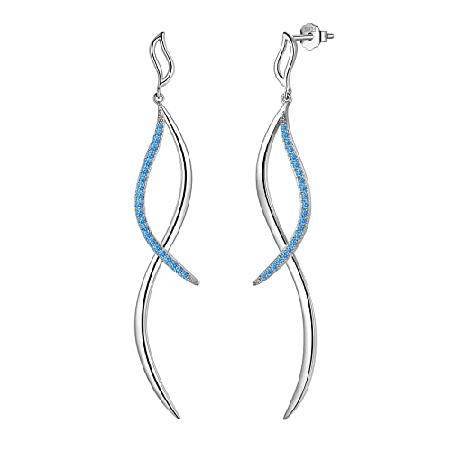 Aurora Tears Unendlichkeitssymbol Ohrstecker Elegent Damen 925 Sterling Silber Hakenohrringe mit CZ Schmuck für Frauen DE0252W von Aurora Tears