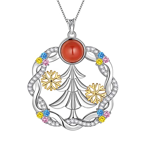 Aurora Tears Weihnachtsbaum Halsketten 925 Sterling Sliver Bunte Cubic Zirkonia Weihnachtsbaum Anhänger Schmuck Geschenke DP0339F von Aurora Tears