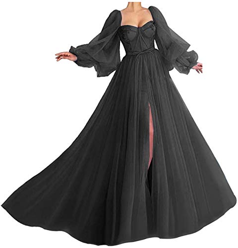 Aurora dresses Damen Abendkleider Ballkleider Puffy Sleeve Brautkleider Schatzhals Quinceanera Kleider Prinzessin Hochzeitskleider(Schwarz,50) von Aurora dresses