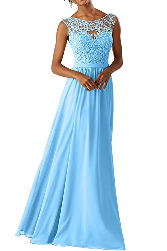 Aurora dresses Damen Abendkleider Für Hochzeits Elegant Appliques Ballkleid Lang Cocktailkleider(Blau,42) von Aurora dresses