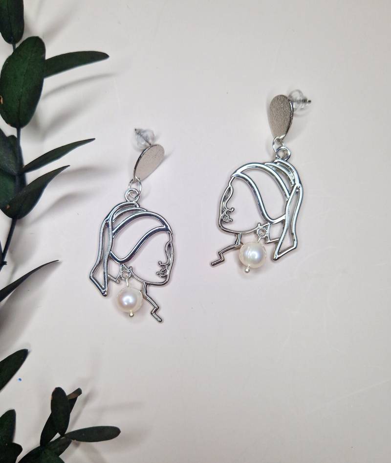 Mädchen Mit Perle Ohrringe Johannes Vermeer Statement Schmuck Geschenk Für Frauen Perlenohrring Dame Mit Tropfenohrring von AuroraCreationEu