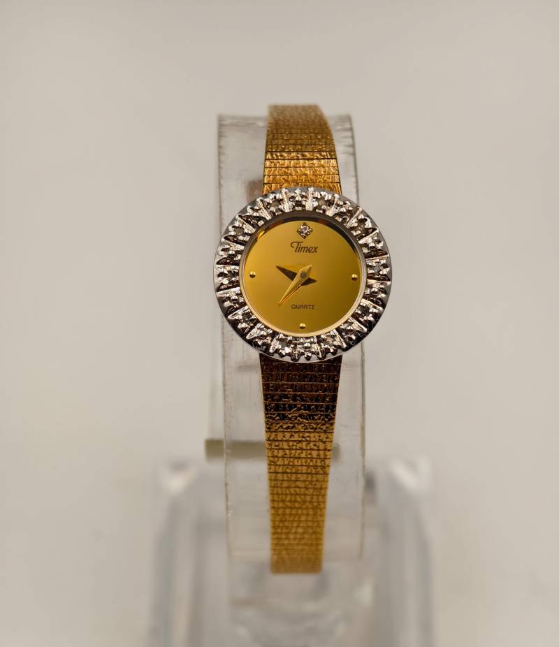 Vintage Timex Damen Gold Quarz Uhr Armband 17, 4 Mm von AuroraVintageWatch