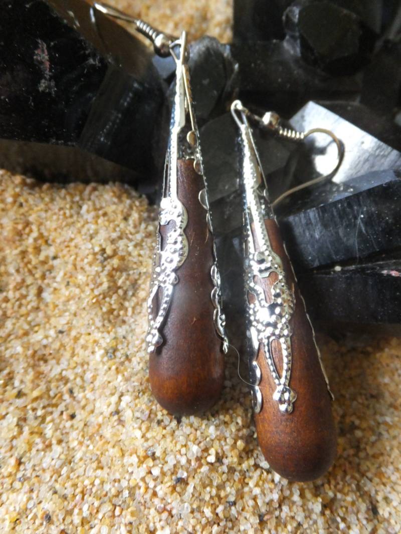 Holz Und Silber Ohrringe von AurorasGemstones