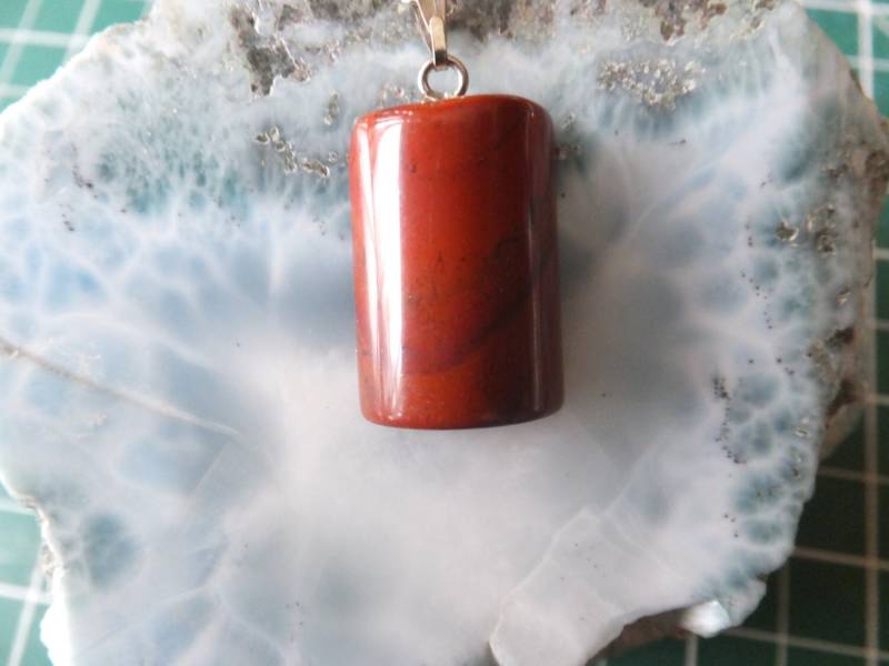 Roter Jaspis Und Sterling Silber Halskette von AurorasGemstones