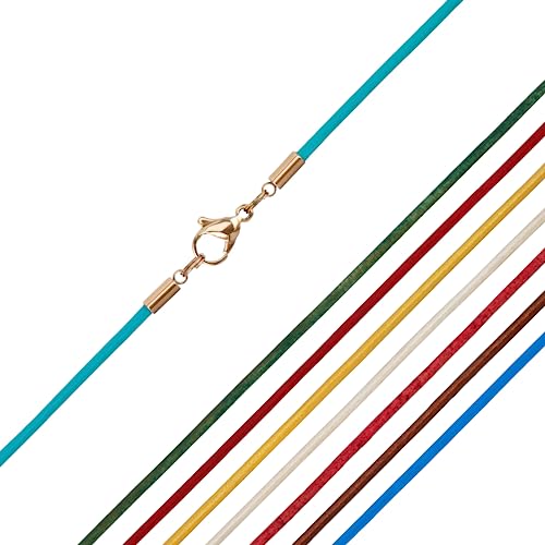 Auroris Farbige Echtleder Kette 2mm mit Karabinerverschluss aus Edelstahl in Rosé, Variante: Rot / 50cm Auroris Farbige Echtleder Kette 2mm mit Karabinerverschluss aus Edelstahl in Rosé, Variante: Rot / 50cm von Auroris