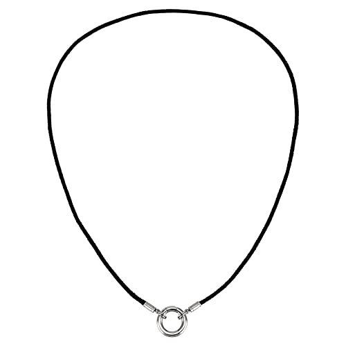 Auroris Kette aus Wildlederimitat schwarz 2mm mit Karabiner-Ring aus Edelstahl Länge 60cm von Auroris