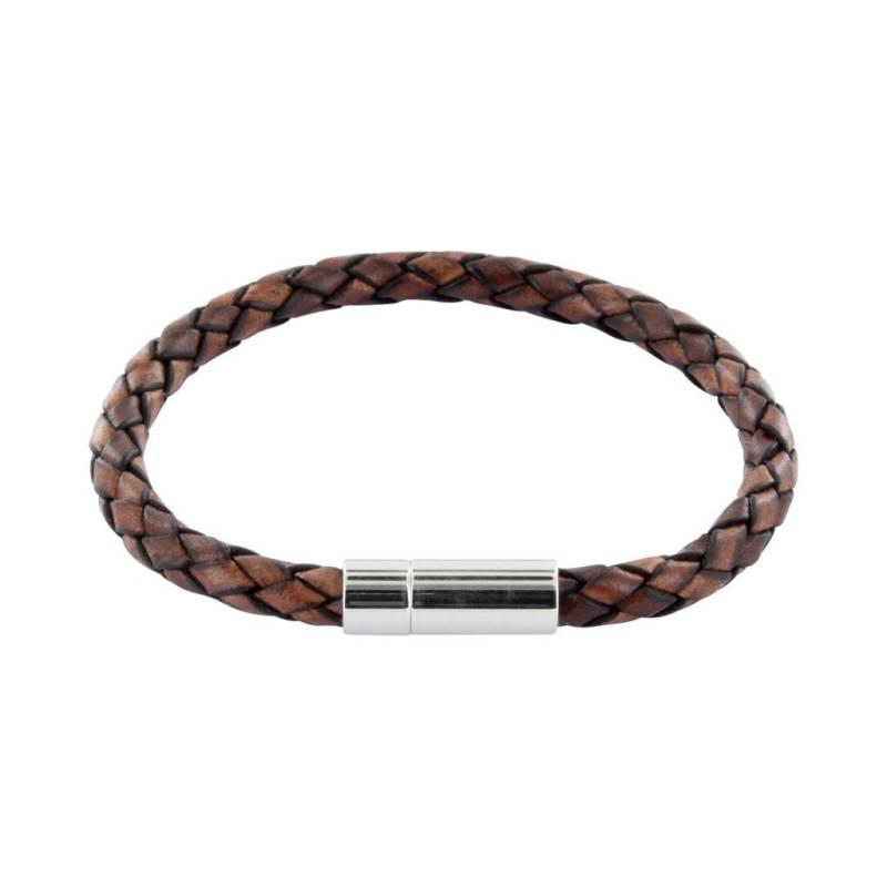 Auroris Echtleder-Armband Geflochten 5mm Mit Magnetverschluss Aus Edelstahl Farbe Wählbar von AurorisShop