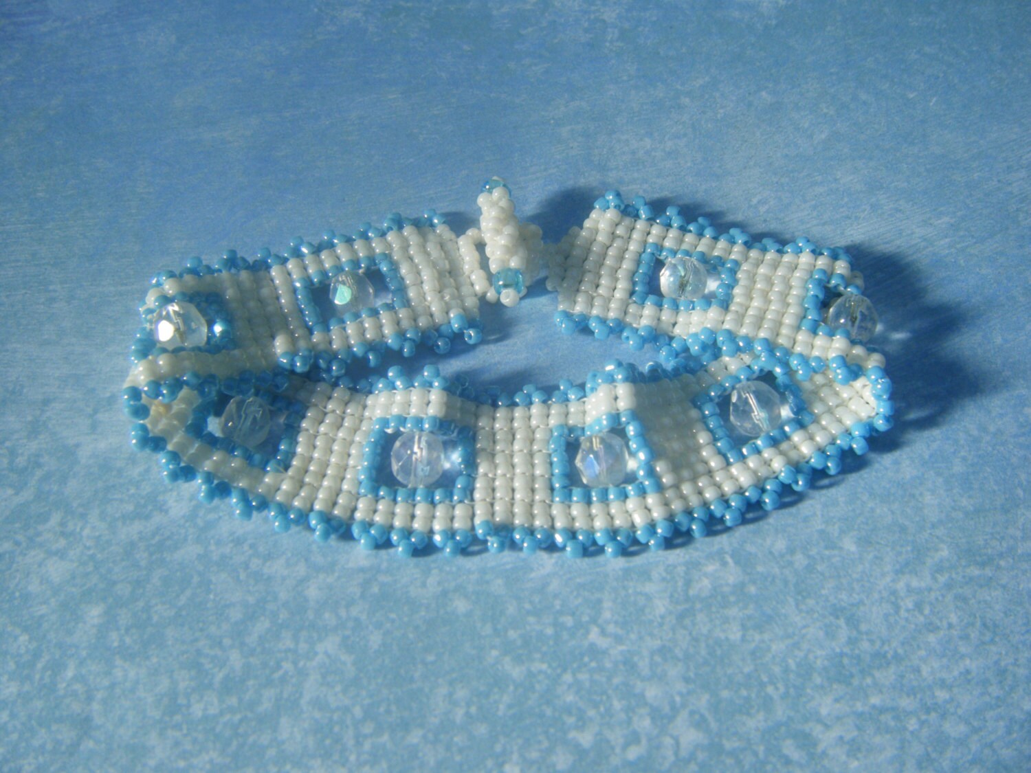 Blau Und Weiß Fenster Armband Blau Und Weiß Fenster Armband von AurosCrafts