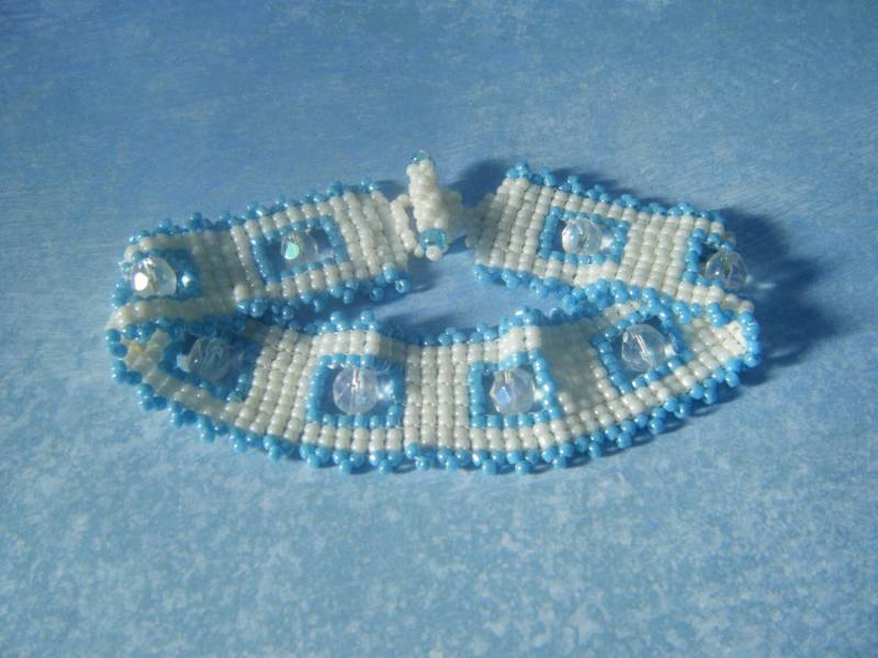 Blau Und Weiß Fenster Armband Blau Und Weiß Fenster Armband von AurosCrafts