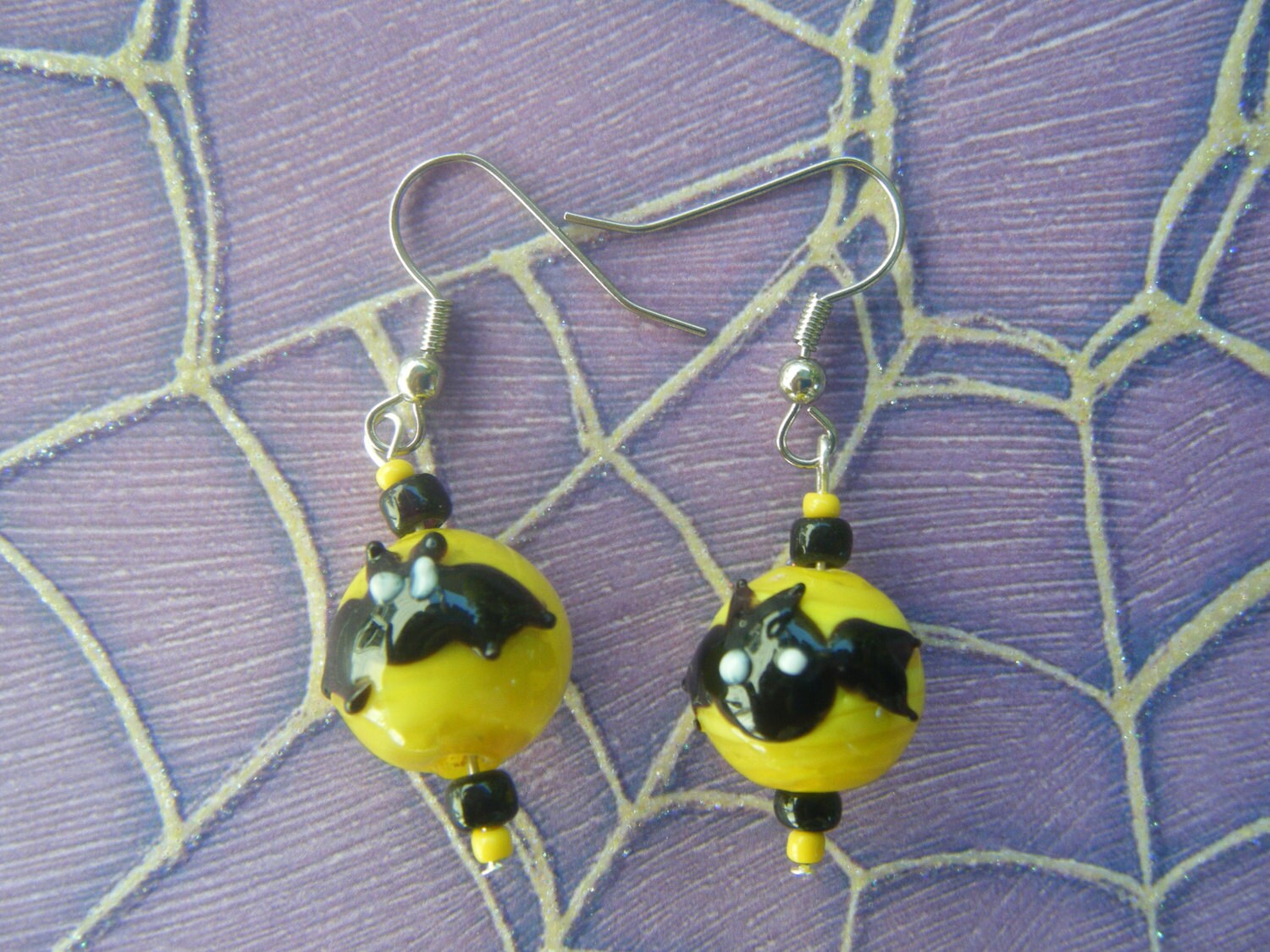 Gelb, Fledermaus Ohrringe Gelb, Fledermaus Ohrringe von AurosCrafts