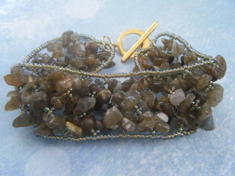 Jade Stein Chip Armband Jade Stein Chip Armband von AurosCrafts