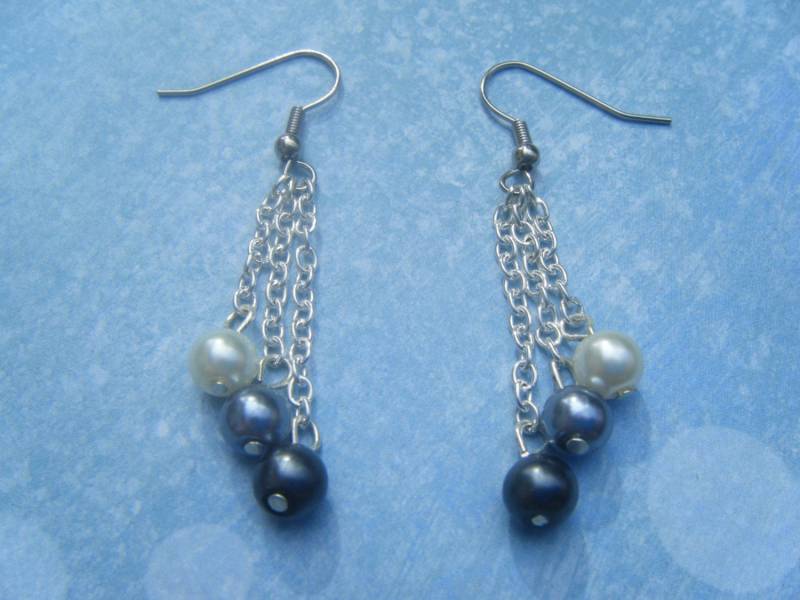 Kurze Kette Und Perle Ohrringe Kurze Kette Und Perle Ohrringe von AurosCrafts