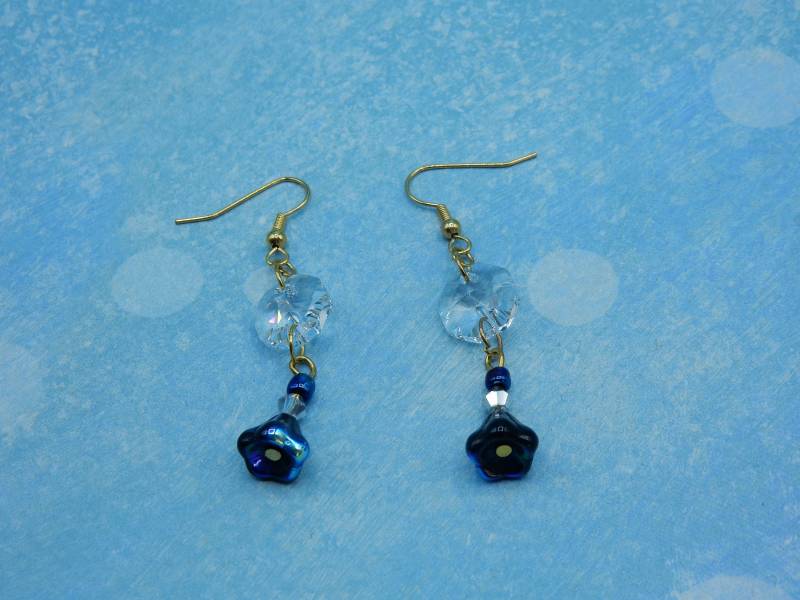 Ohrringe Kristall Und Glas Blume Ohrringe Kristall Und Glas Blume von AurosCrafts