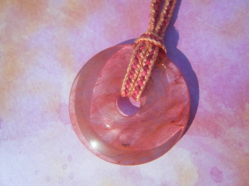 Orange Und Rot Kumihimo Halskette Mit Glasanhänger von AurosCrafts