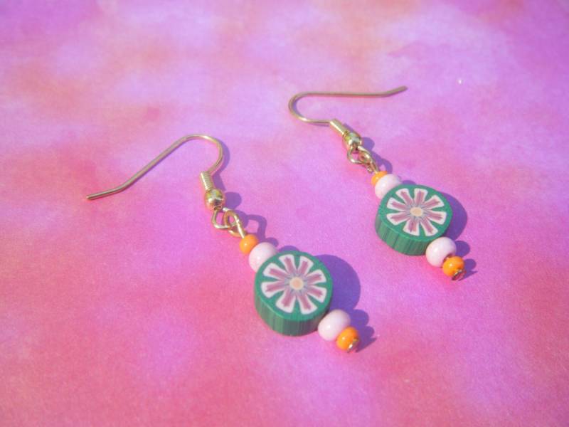 Rosa Polymer Blume Ohrringe Rosa Polymer Blume Ohrringe von AurosCrafts