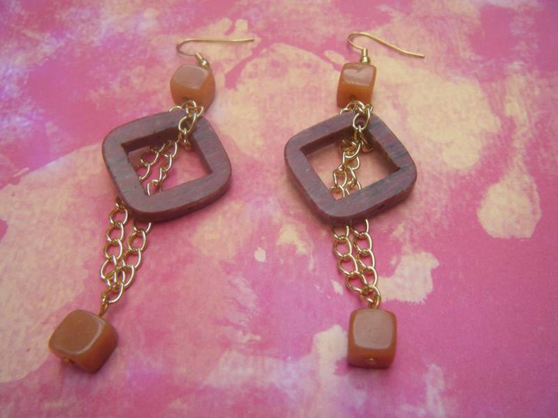 Rost Stein Und Kette Ohrringe von AurosCrafts