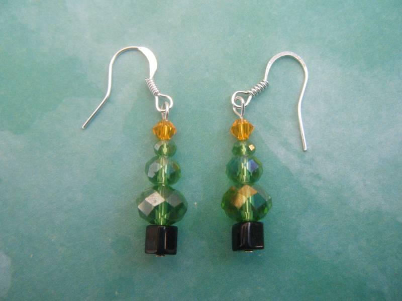 Weihnachtsbaum Ohrringe | Gelber Stern Weihnachtsbaum Ohrringe | Gelber Stern von AurosCrafts