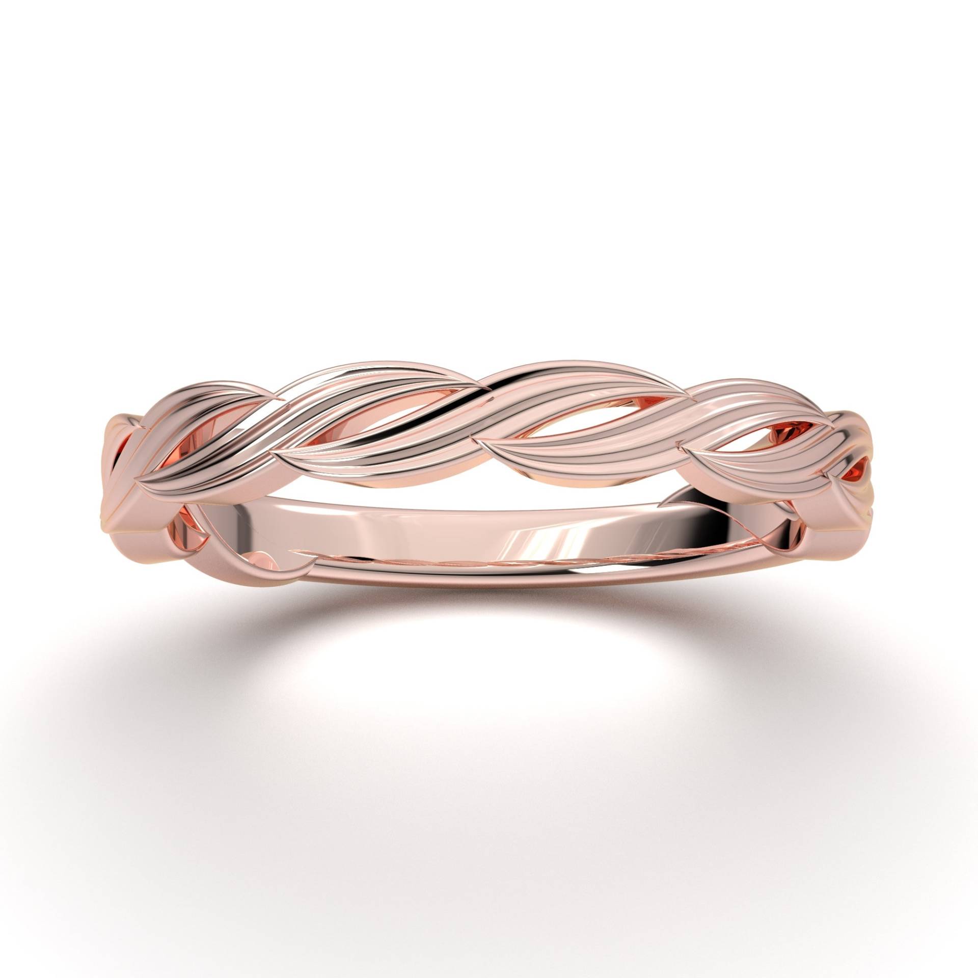 Infinity Ehering, Rose Gold Eternity Band, Twisted Zarte Einzigartige Ring, Braut Zierlicher Stapel Versprechen Jahrestagsgeschenk Für Sie von AurosiJewelsClassic